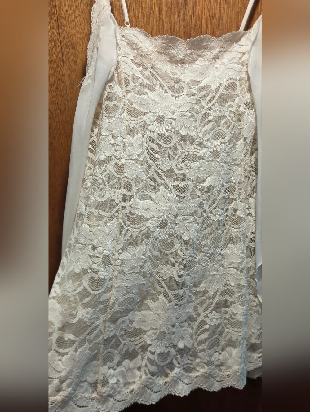 Victoria's Secret Vintage Like New Ivory Lace Chemise with Satin Bow SzS - Picture 6 of 10